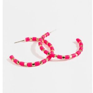 New Barbie Pink and Gold colored Bead Hoops